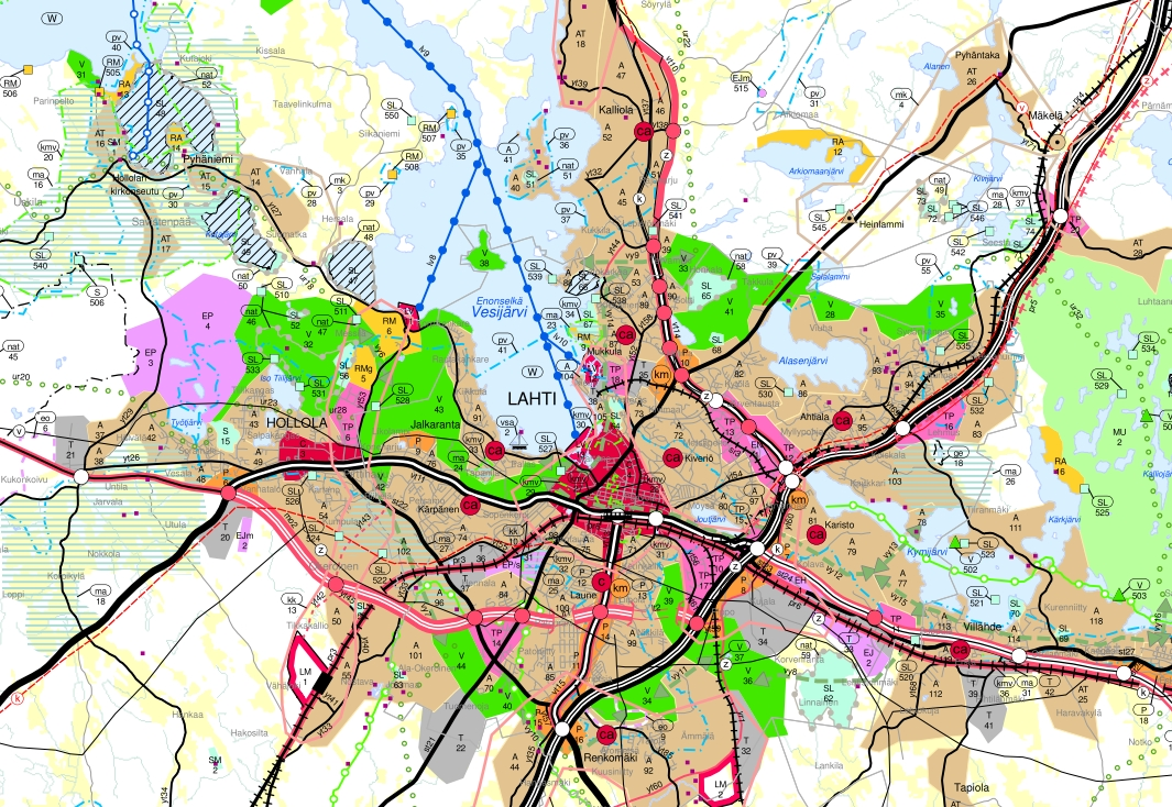 2005 Vuonna 2005 moottoritie ulottui Helsingistä Lahden ohitse Heinolan Lusiin, josta valtatiet 4 ja 5 erkanivat Jyväskylään ja Mikkeliin.