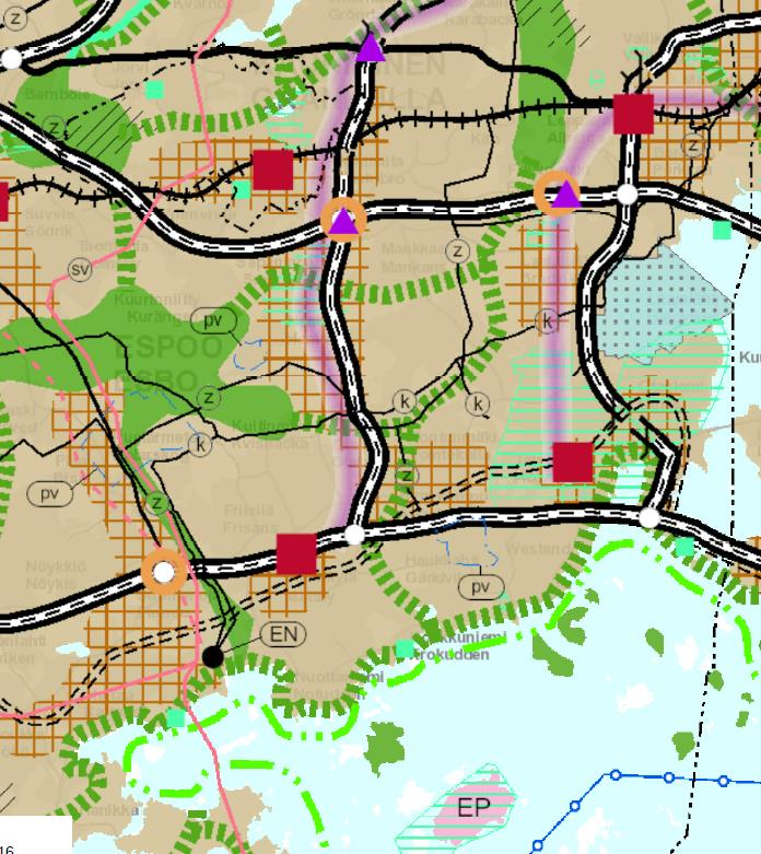 6 (19) 2 LÄHTÖKOHDAT 2.1 Suunnittelutilanne 2.1.1 Maakuntakaava Uudenmaan maakuntakaavassa (vahvistettu YM 8.11.2006) alue on osoitettu taajamatoimintojen alueeksi. Uudenmaan 2.