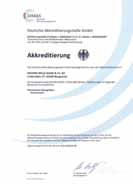 Saksan Kalibrointipalvelu (DAkkS) on akreditoinut STAHWIE:n DAkkS kalibrointilaboratorion normin DIN EN ISO/IEC 7025: 2005 mukaan.