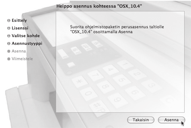 11 Valitse [Siirry]-valikosta [Lisäohjelmat]. Jos käyttöjärjestelmäsi on Mac OS X v10.5-10.5.5, napsauta [Järjestelmäasetukset] Apple-valikosta ( ) ja valitse [Tulostus & faksaus] ( ).