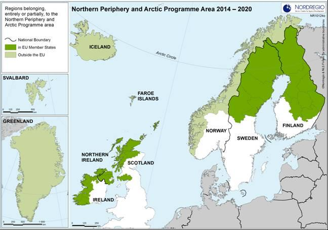 Pohjoinen periferia ja Arktis (Northern Periphery and Arctic) www.interreg-npa.eu Ei selkeää vesistöihin liittyvää toimintalinjaa, mutta hyväksytty eräitä relevantteja hankkeita, esim.