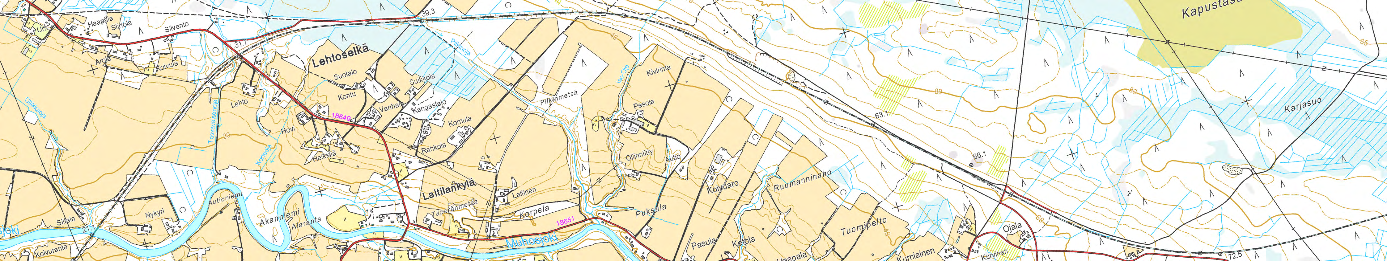 792+377 Pehmeikkö 792+750793+450 795+634 Lehtoselän YKS km792+427 793+454 Kiviranta km794+475 794+695 795+112 796+087, nykyinen,