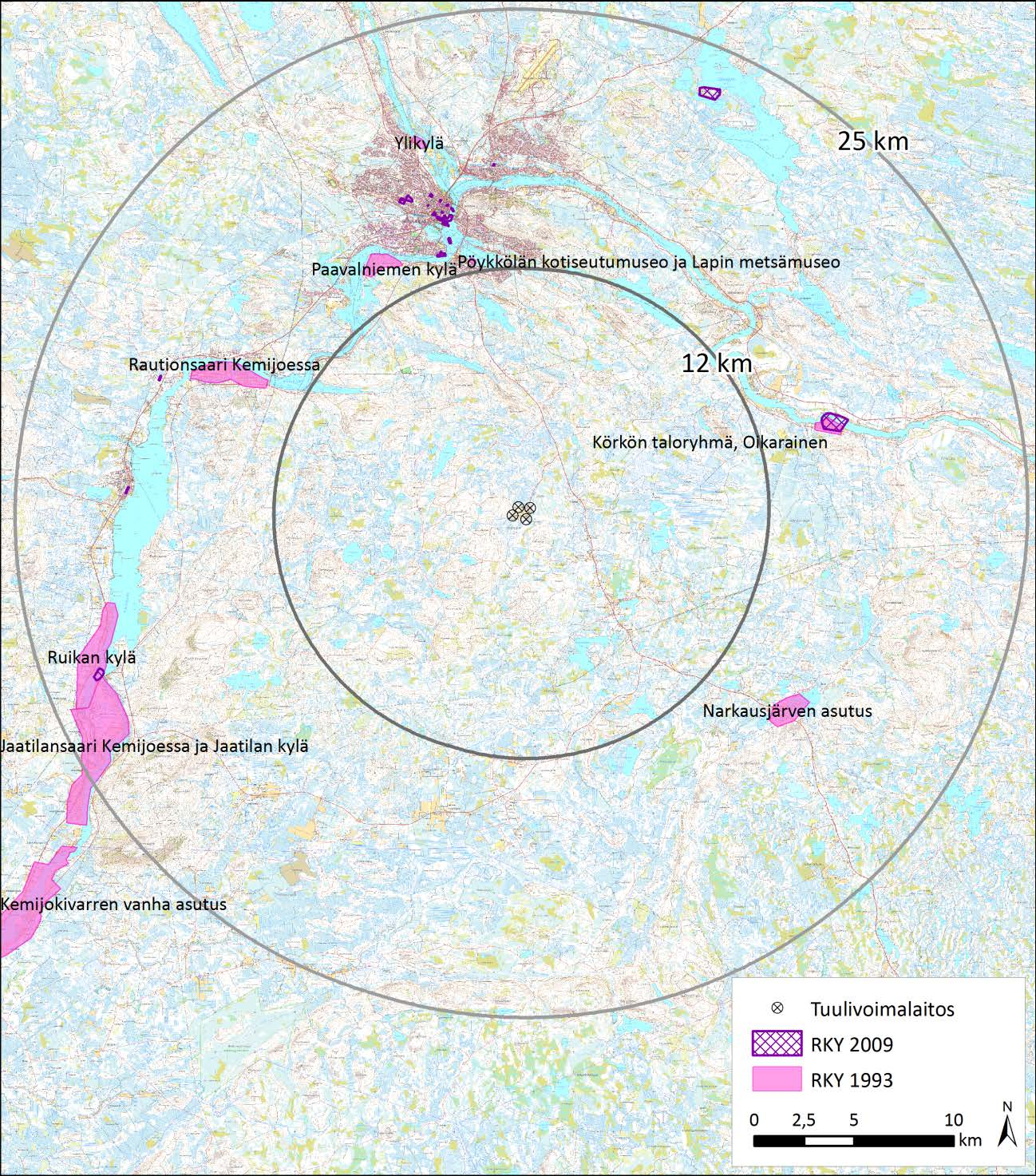 25.5.2015 19 (25) Kuva 13. Arvokkaiden kulttuuriympäristöjen sijoittuminen hankkeen ympäristöön (FCG).