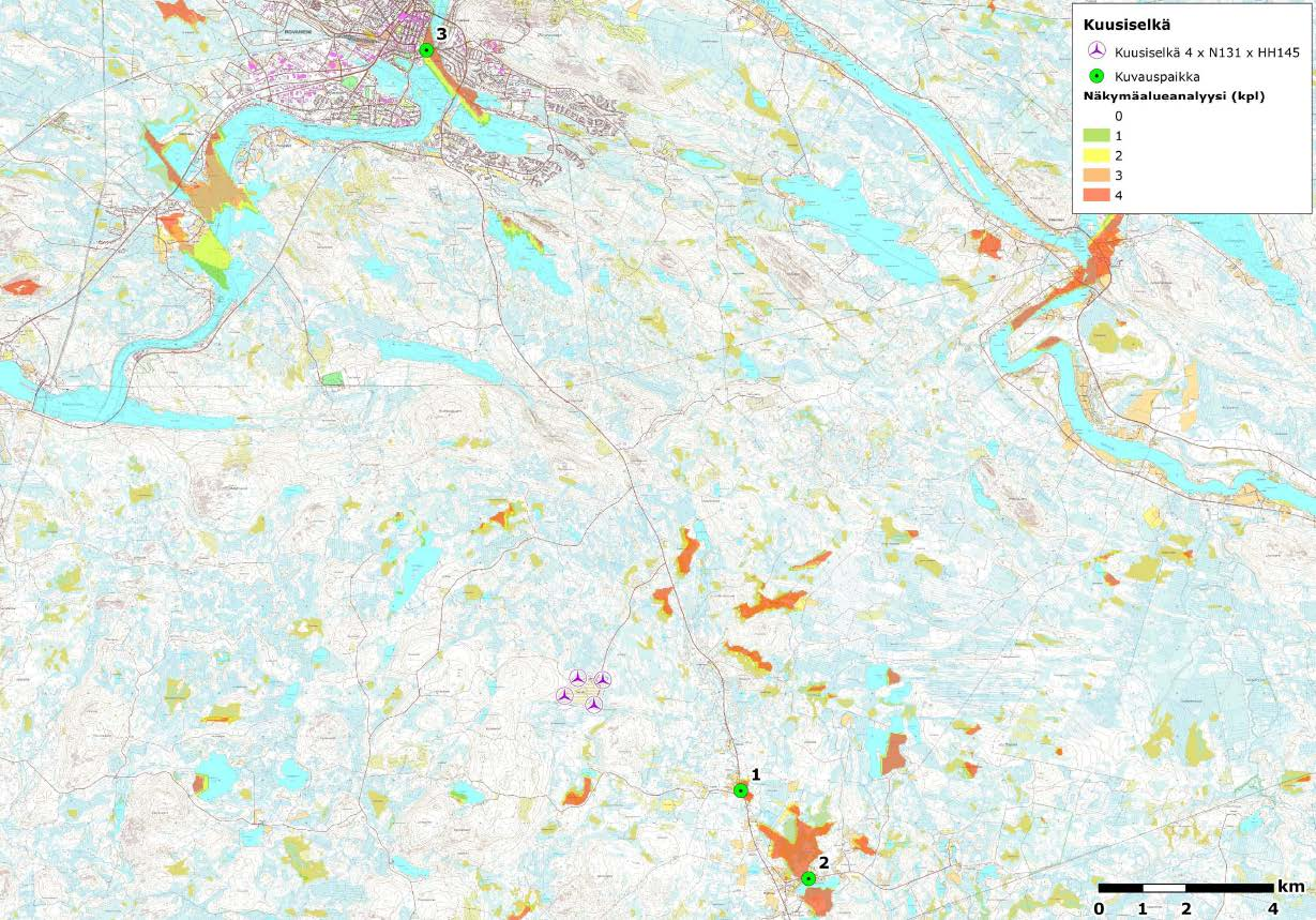 25.5.2015 21 (25) syydelle. Suomessa maaston metsäisyys ja korkeusvaihtelut rajoittavat usein merkittävästi näköyhteyden muodostumista tuulivoimaloihin.