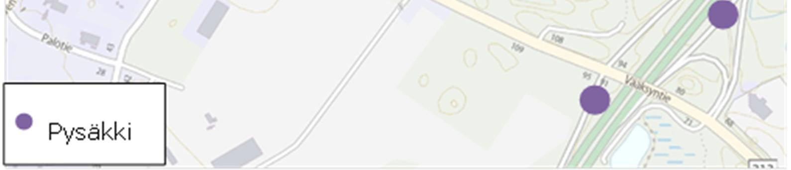 Maantiellä 313 ei ole kevyen liikenteen väylää selvitysalueen kohdalla.