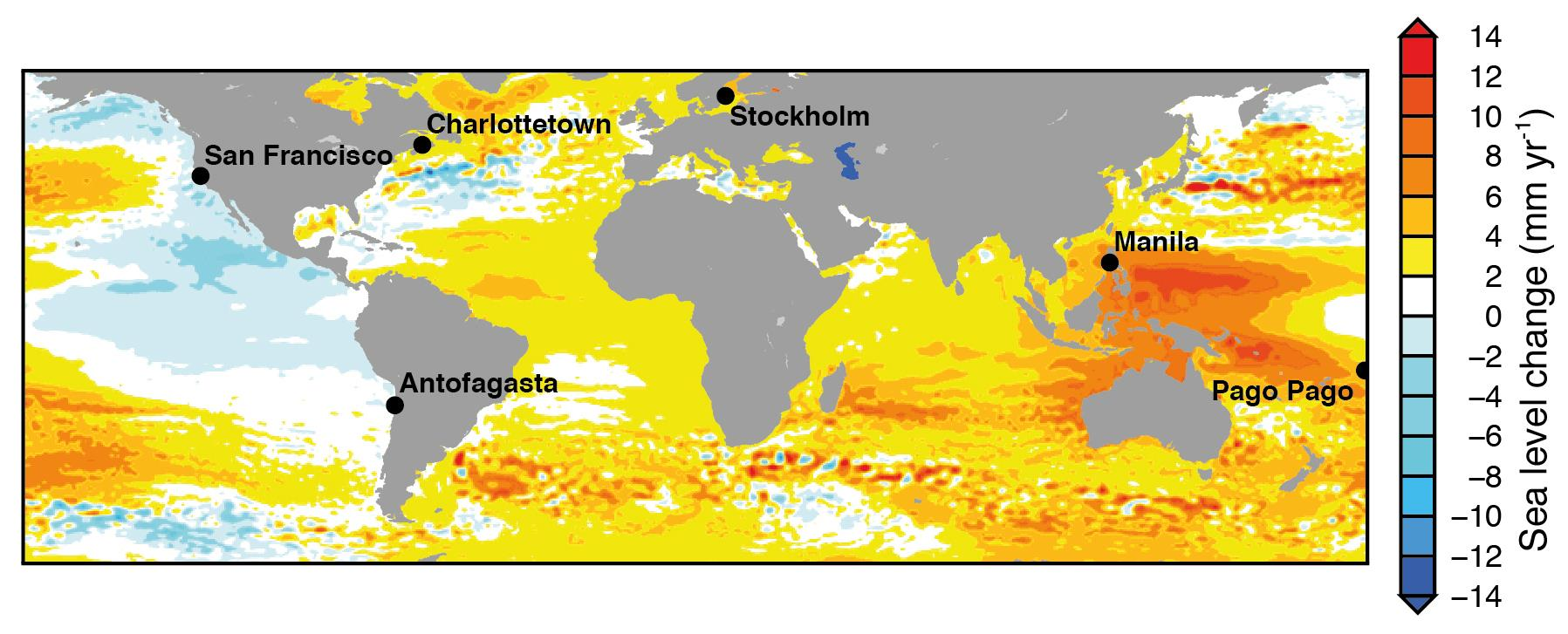 Merenpinnan nousu ei ole jakaantunut tasaisesti 1993 2012 (IPCC AR5) IPCC