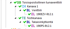 kirjastosta. Testikanavaan tulee painekytkimen elementti, jolle on myös valittu B10d-arvo kirjastosta. 47 KUVA 17.