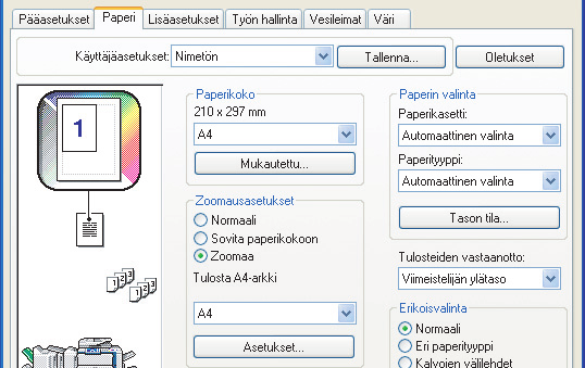 Mac OS 9 (1) (2) (3) (1) Valitse [Arkin määrittely] [Arkisto]-valikosta ja valitse [PostScript -asetukset]. (2) Valitse [Vaakapeilikuva] ja [Pystypeilikuva] -valintaruudut.