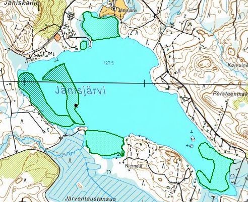 Jänisjärvi ja oikealla