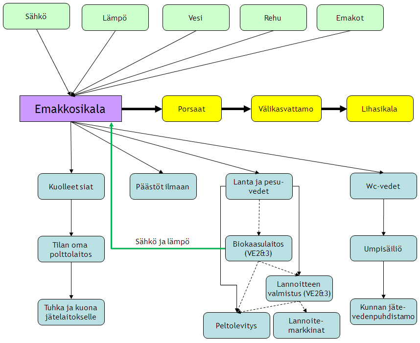 Nykyinen lihasikala suunnitellaan laajennettavan 6 000 (VE1/1), 16 000 (VE1/2 & VE2) tai 32 000 (VE3) -paikkaiseksi.