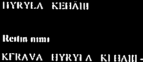 KERAVA NI -- - - suu i R timuilualoilidki. uajlltra,tttica * 01. ) IlEESINKI-FIVLIYKYIA-IfYI<YLA-KEI{AVA (632) NI 90(1 jni.p j 1/ 3Z) O3, 4 ( & (1 I(efliri nimi Suunta UiIIii klo rnn.cr.