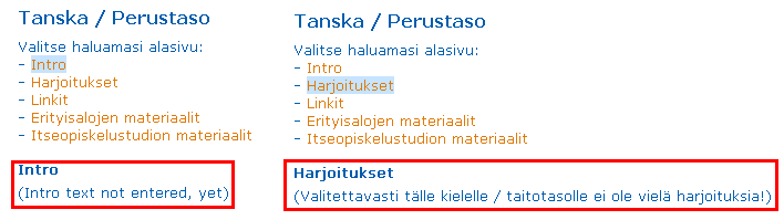 Kuva 11. Käyttäjän sijaintia ei ilmoiteta navigointipolussa. Sijainti käy ilmi ainoastaan sivun alaotsikosta. 4.6.