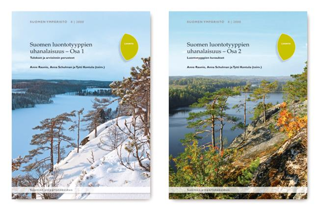 Suomen luontotyyppien ensimmäinen uhanalaisuusarviointi 2003-2008 Kansallisesti kehitetty menetelmä - määrän ja laadun muutos 50 v - tarkennus kehitysennusteen, varhaisen