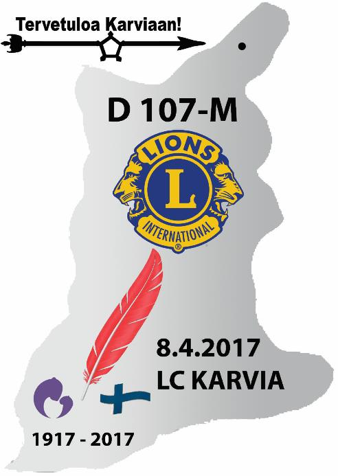 17 Lions-piirin 107-M vuosikokous ja vuosijuhla Karviassa LC Karvia sai vuorollaan järjestettäväkseen 107-M piirin vuosikokouksen 8.4.2017.