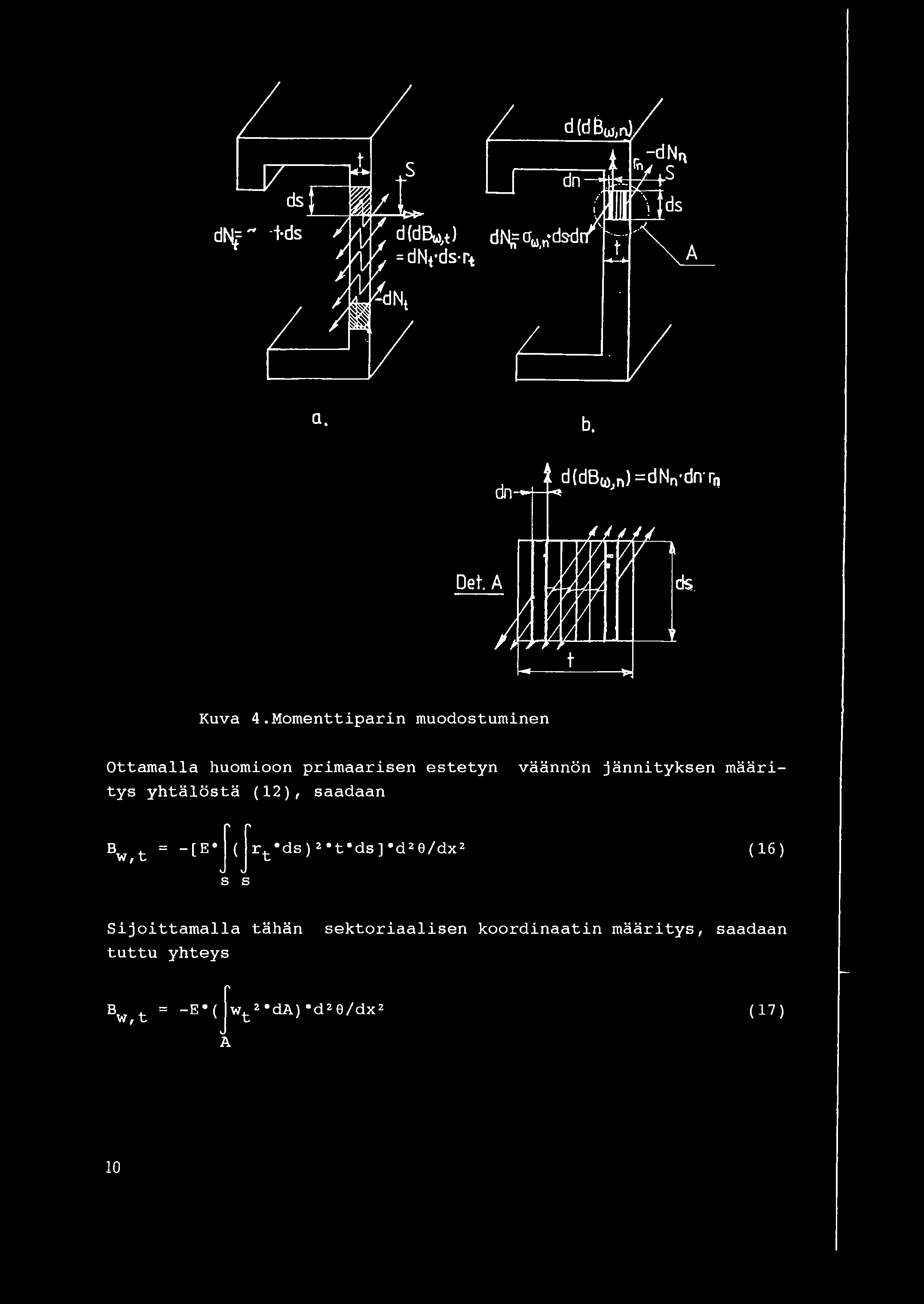 yhtalota (12), aadaan B w,t - [E "J(Jrt "d)z t ct] ctze/ctxz ( 16) Sijoittamalla tahan