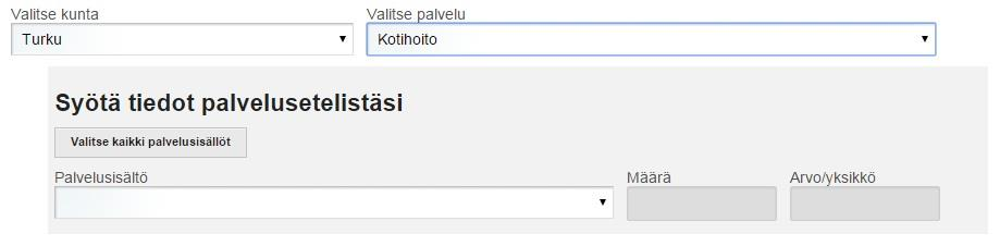 1.8 Palveluntuottajien vertailu anonyymisti Asiakkaat voivat vertailla palveluntuottajia anonyymisti parastapalvelua.fi-pääsivulta löytyvän Vertaile palveluntuottajia napin kautta.