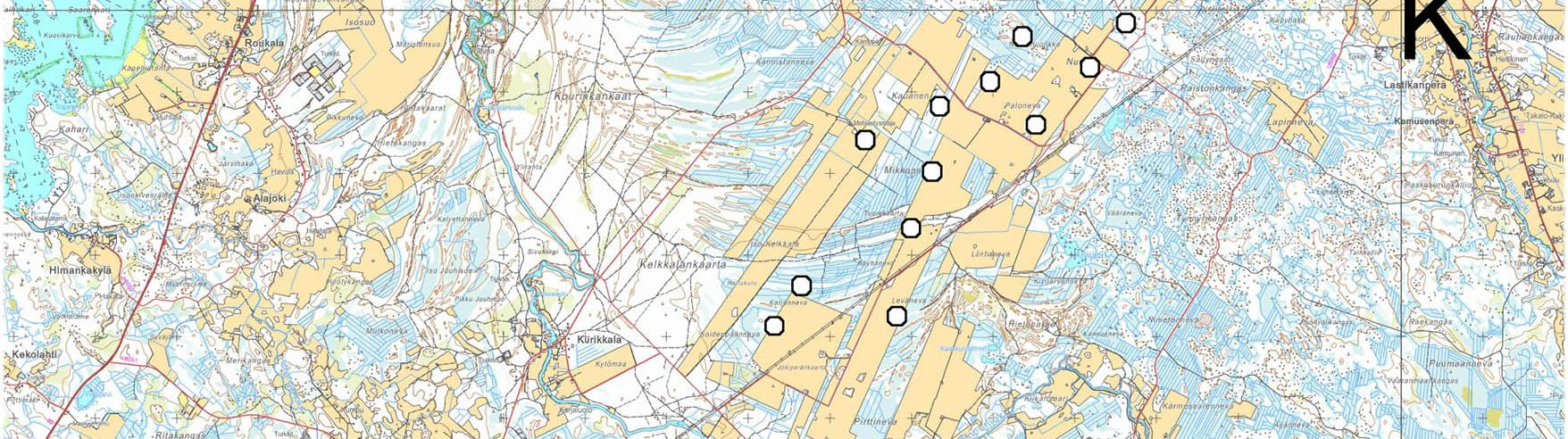 Kaavaehdotuksen valmisteluvaiheessa kolmea tuulivoimalaa on siirretty.