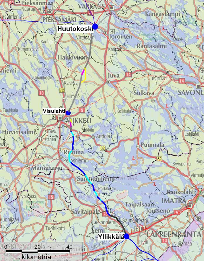 400 kv voimajohto Yllikkälä-Huutokoski xi Kuva 1.