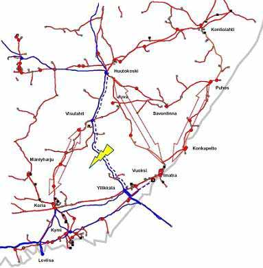 400 kv voimajohto Yllikkälä-Huutokoski 7 Kuva 3. Tilanne nykyisestä ja suunnitellusta voimajohtoverkosta.