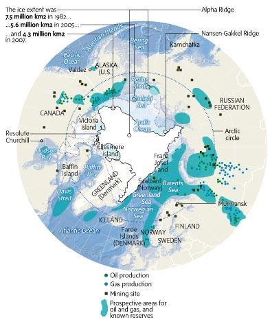 ARKTISEN ALUEEN TOIMINNALLINEN MUUTOS Öljy ja kaasu Yhdysvaltojen Geologisen Tutkimuslaitoksen (USGS) laatiman arvion mukaan Arktiksessa on öljyä ja maakaasua määrä, joka vastaa noin 13 prosenttia