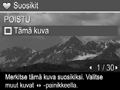 Korosta Tämä kuva ja paina sitten -painiketta. Voit poistaa Tämä kuva -valinnan painamalla -painiketta uudelleen. 4.