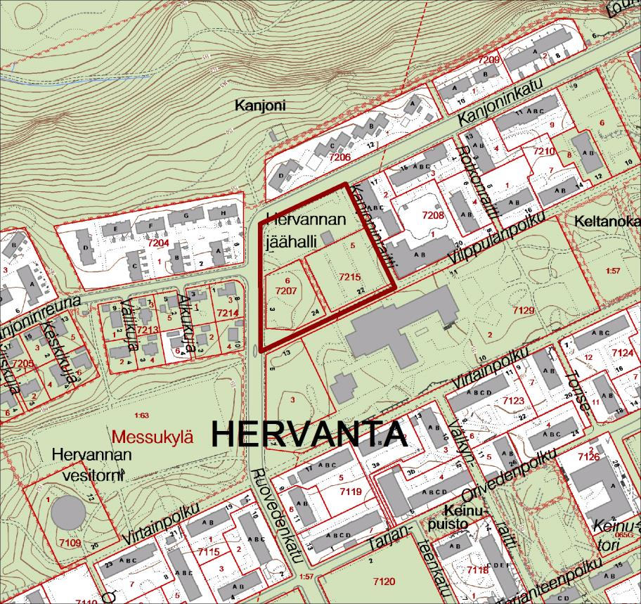 2018-2019 Hervanta, jäähallin ympäristö Hervannan jäähallin ympäristöön suunnitellaan kerrostaloasumista.