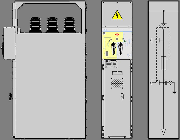 MUUNTAJAKENNO F3 / F5 Mitat ja paino leveys 375 / 500 mm syvyys 1050 mm korkeus 1700 mm painot (noin) F3:230 kg, F5:245 kg Peruskomponentit Virtakiskot Maadoituskisko Tarkastusikkuna Kennon sisäiset