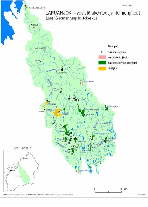 Vesienhoidon toimenpideohjelma/ 25.11.2009 39 Tekojärvi Tekojärvi valmistunut Säännöstelyrajat (N 43) Lyhytaikaissäätö Taulukko 11.