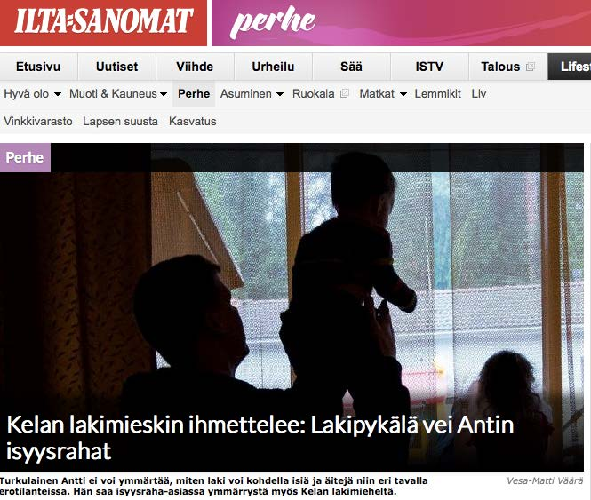 Antin isyysrahahakemus oli evätty, koska hän ei enää asu