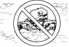 Vältä kaatuneiden puiden tai isompien kivien yli ajamista. Katso sivu 53. Vedessä ajaminen Noudata vedessä ajamisen ohjeita.