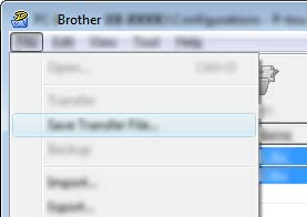 Mallien siirtäminen P-touch Transfer Expressin avulla 3 Valitse [Tiedosto] - [Tallenna siirtotiedosto].