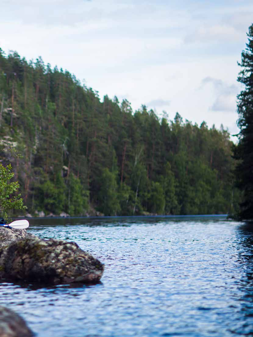 Lumoava luontoretki KÄVELLEN, PYÖRÄILLEN TAI MELOEN S alpausselkien kankaat tarjoavat tasaisia luontoreittejä, mutta halutessaan voi kiivetä myös korkeammalle ihailemaan järvimaisemia.