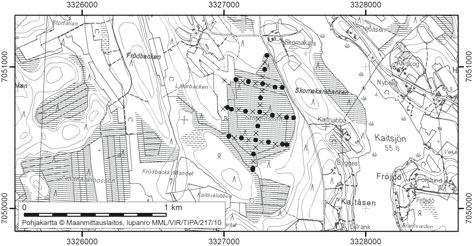 Kruunupyyssä tutkitut suot ja niiden turvevarat Osa 1 51. Stormossen Stormossen (kl. 2323 04, x = 7050,6, y = 3327,3) sijaitsee noin 40 km Kruunupyyn keskustasta kaakkoon (kuva 60).