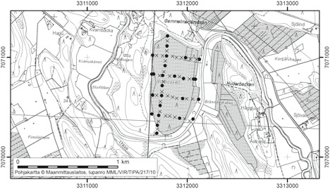 Kruunupyyssä tutkitut suot ja niiden turvevarat Osa 1 10. Vitmossen Vitmossen (kl. 2323 03, x = 7070,7, y = 3311,8) sijaitsee noin 10 km Kruunupyyn keskustasta itäkaakkoon (kuva 15).