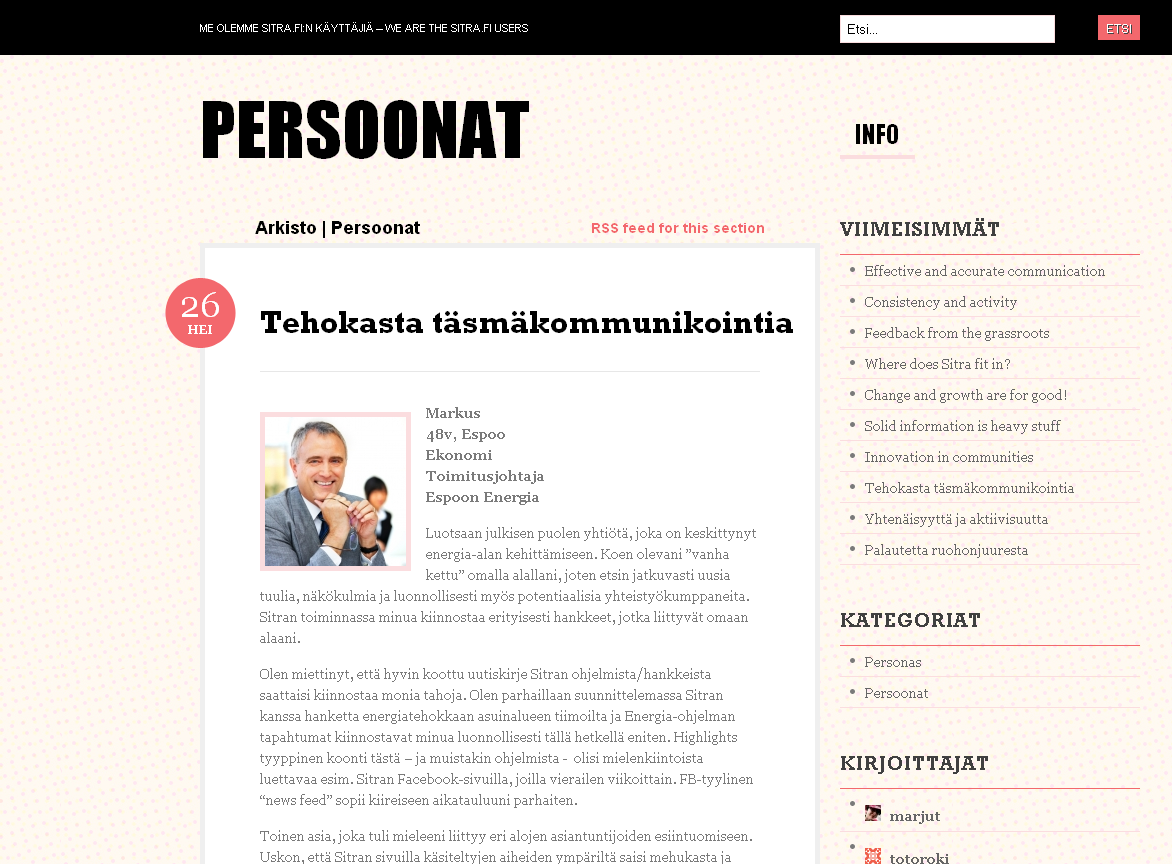 MITEN PERSOONAKUVAUKSIA KÄYTETÄÄN? Sähköpostit auttavat kommunikoimaan tarpeita.
