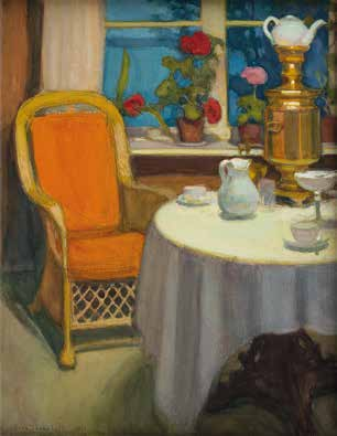 < Eero Järnefelt, Sisäkuva, 1910, vesiväri ja pastelli, yksityiskokoelma.