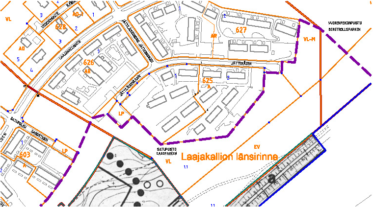 Ote Laajakallion Länsirinne asemakaavasta. Laajakallionlaki asemakaava Asemakaava on hyväksytty kunnanvaltuustossa 25.