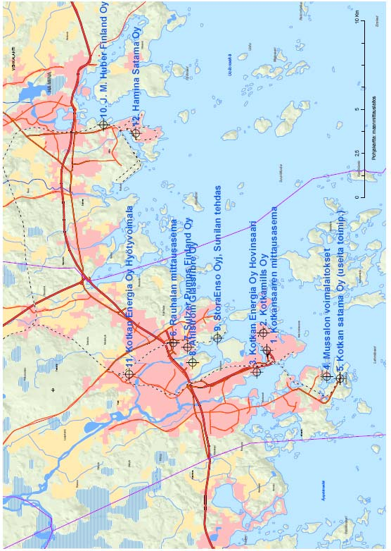 44 Liite 3 (1/3) Merkittävimmät päästölähteet ja kiinteät