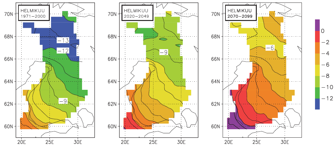 jotka Birch growing stock (m3/ha), (Sakari Tuominen, Metla) huomioivat ilmastonmuutoksen lisäksi paikalliset