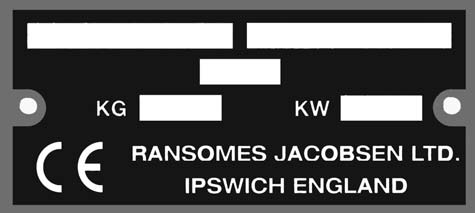 2 JOHDANTO FI RANSOMES HIGHWAY 2130 HUOLTO- JA VARAOSAOPAS 2.1 TUOTTEEN TUNNISTETIEDOT A B C D E Koneen nimi Sarjanumero Valmistusvuosi Koneen paino Moottorin teho 2.
