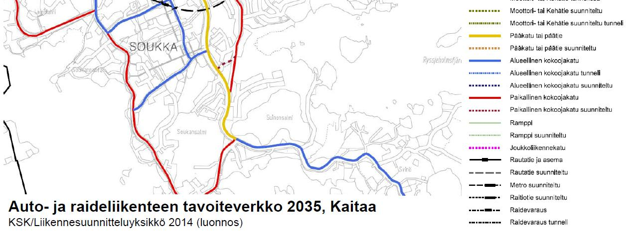 katuyhteys Kaitaantieltä Martinsillantielle on esitetty Hannuksenpelto II asemakaavassa Kaitaantien liikenne-ennuste osayleiskaava-alueen kohdalla