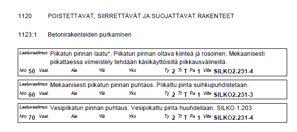 Esimerkki Töiden laatuvaatimukset Sillan