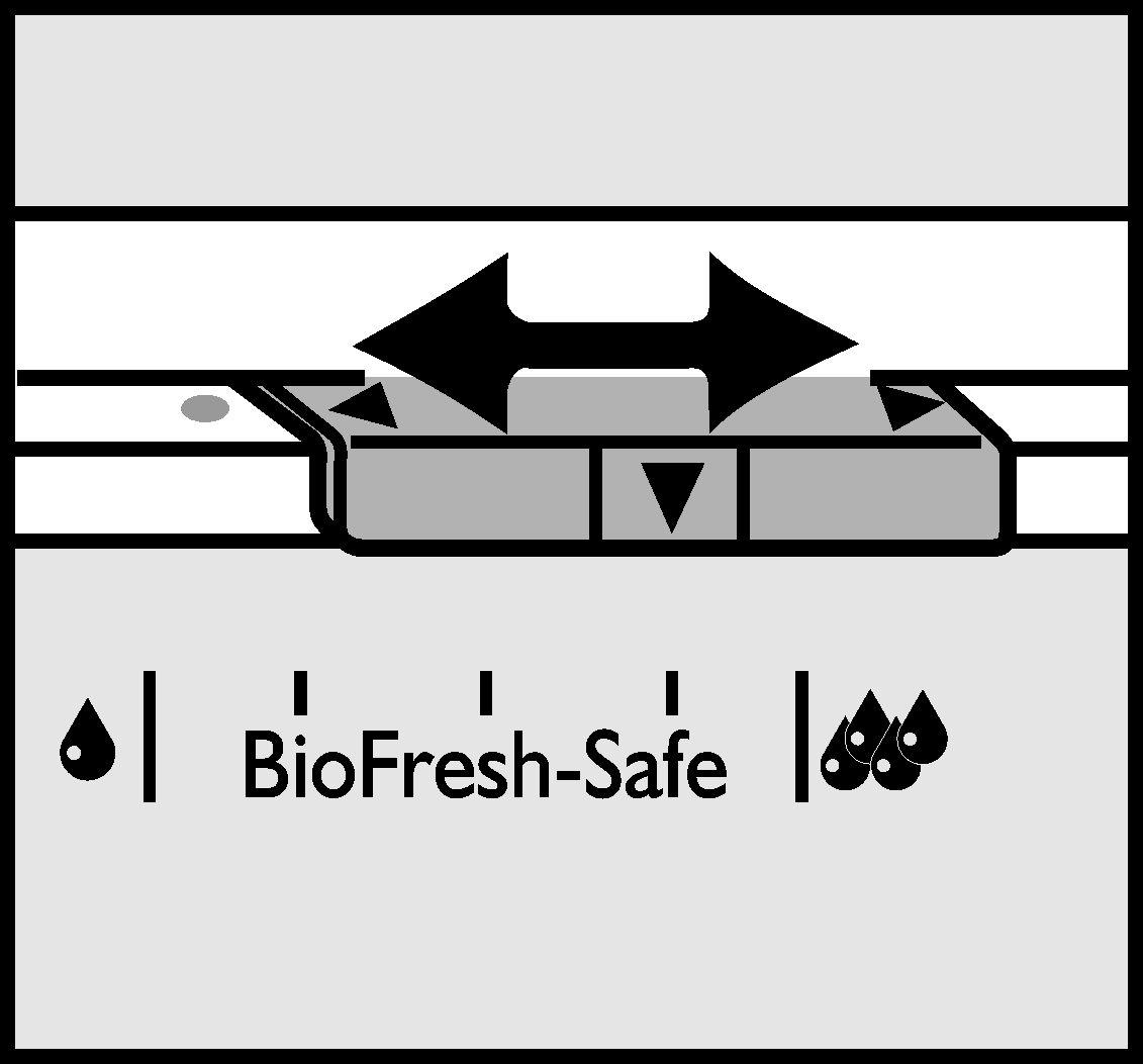 6 BioFreshPlus-lokeron lämpötilan säätö u BioFreshPlus-lokeron lämpötila voidaan säätää erikseen käyttöpaneelista käsin (katso Laitteen yleiskuva). Fig.