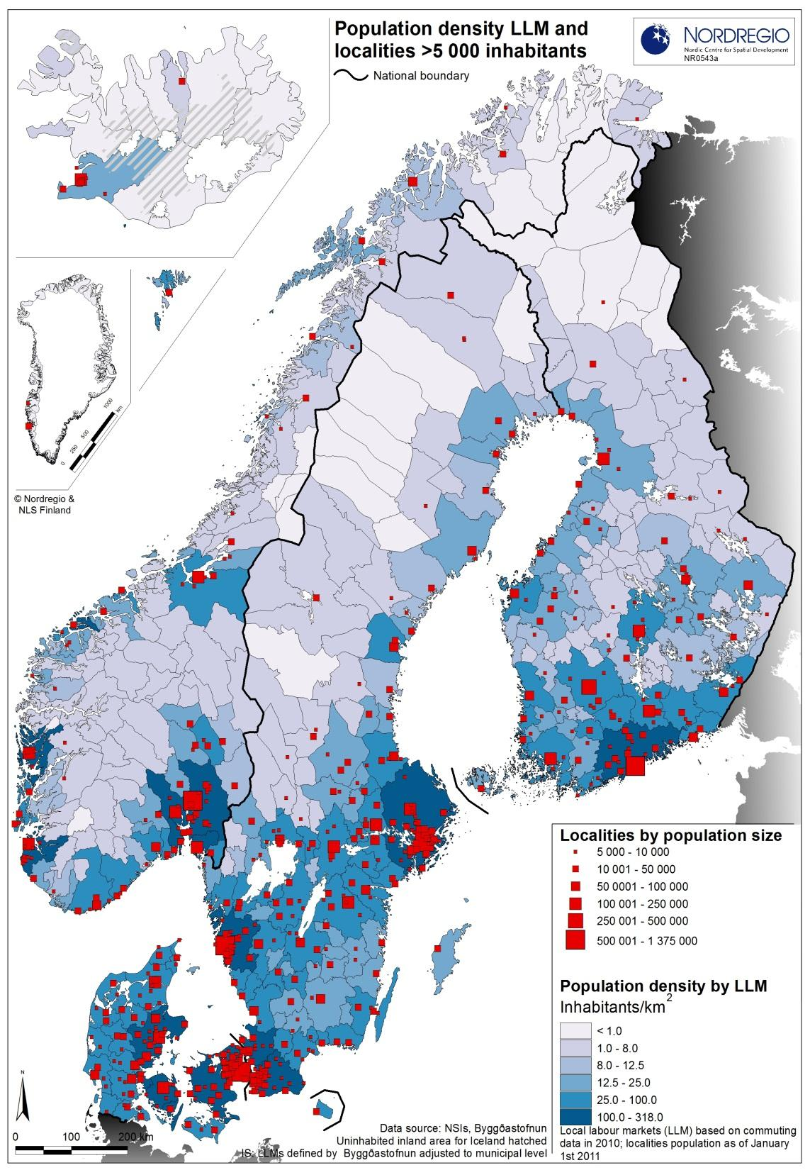 Taajamat 550 taajamaa joissa 5000 + asukasta 2/3
