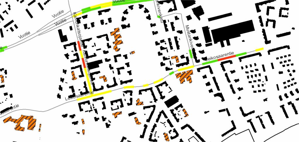 ja Aurinkolahdenpuistotien välisellä osuudella. Sen pituus on 760 metriä ja kohteen katumelualueella asuu noin 1310 asukasta. Kohteen varrella sijaitsee myös peruskoulu.