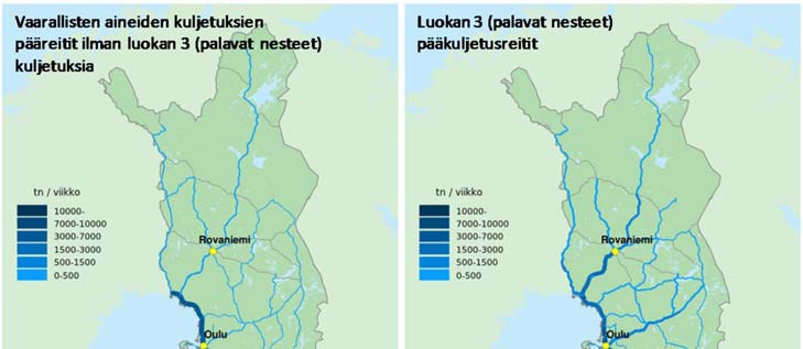 Johdanto Taulukko 2. Vuosina 2008 2014 tapahtuneiden tieliikenteen VAK-onnettomuuksien maakuntajakauma. (PRONTO, 2015). Maakunta kpl % Maakunta kpl % Uusimaa 52 16.4 Pohjanmaa 15 4.