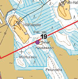 19, Hautasaari 2 Noin 1030 m voimalapaikan nro 12 luoteispuolella.