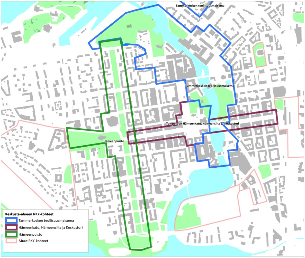 2. LÄHTÖKOHDAT Kaava-alueen kaupunkirakenne on Tampereen vanhinta, sillä Tampereen kaupunki alkoi kehittyä juuri nykyisen Keskustorin ympäristössä.