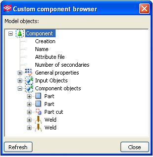 22 Kuvio 8. Custom component browser (Tekla Structures 17.0, Custom Component Editor). 4.