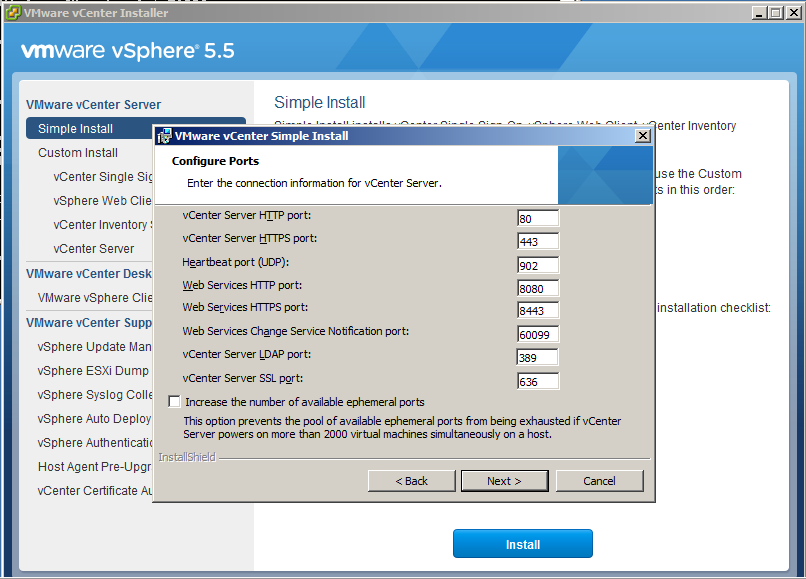71 10.5 vcenter-palvelimen asennus vcenter-palvelimen alustaksi valittiin Windows 2008 R2 Server -käyttöjärjestelmä laajemman ominaisuustuen ansioista.